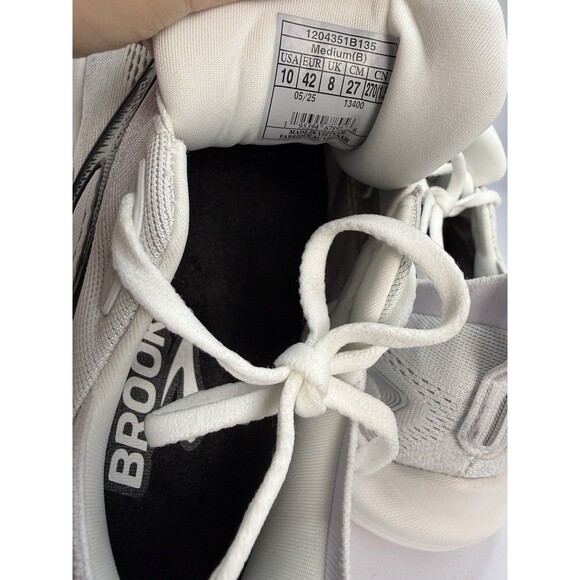 Brooks Glycerin GTS 22 Shoes Womens 10 Medium B White Grey Black 1204351B135 - Picture 8 of 8